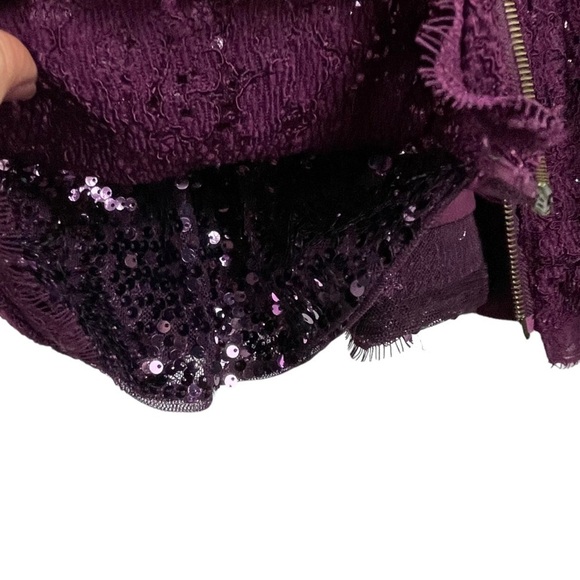 ADRIANNA PAPELL CHWREY RED  EYELASH LACE SEQUIN LINED HOLIDAY SHEATH DRESS - Picture 11 of 14